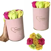 Inspiruj Serie - Flowerbox - Roze Box - Rozen van Zeep - Fuchsia Groen Geel
