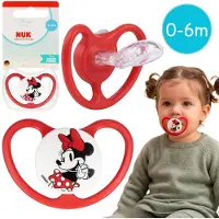 Sarcia.eu DISNEY Minnie Mouse NUK Air fopspeen, orthodontische siliconenfopspeen voor pasgeborenen 0-6m + etui