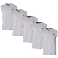 Donnay 5-Pack - T-shirt zonder mouw (Stan) - Sportshirt - Heren - Light Grey (344)- maat S