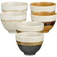 Mica Decorations Soepkom Ethan - 6x stuks - 8 x 11 cm - porselein - kommetje / schaaltje