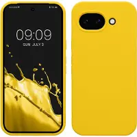 Kwmobile telefoonhoesje geschikt voor Google Pixel 10a - Hoesje met siliconen coating - Smartphone case in stralend geel