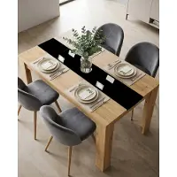 Glamour LunaNordic Luxe Eetkamerset met 4 Fluwelen Stoelen en Eettafel 110 x 70 x 75 cm Scandinavisch Design Grijs/Eikenlook voor Keuken en Eetkamer