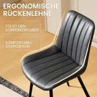 Glamour Luxe Moderne Eetkamerstoelen Set van 2 Kunstleer Gestoffeerde Fauteuils met Armleuningen en Metalen Poten 45x53x89 cm – Comfortabele Dining Chairs voor Keuken & Woonkamer