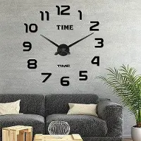 OEM 3D Wandklok - Premium kwaliteit - Modern, groot formaat - 60 tot 100 cm - Zwart