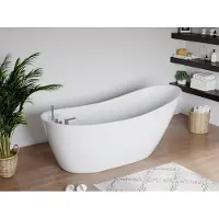 Vente-unique Vrijstaande badkuip NATALIA - eenpersoons - 170x75x73cm - 282L - Wit