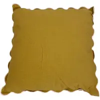 Mica Decorations Mica Sierkussen Ochre met Geschulpte Rand 45x45x10 cm – Decoratief Kussen – Zacht & Comfortabel