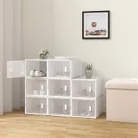 Markenlos Transparante schoenendozen, 8 stuks, stapelbaar, 25x19x35 cm, kunststof