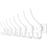 TOJ 24 Haaks Wandkapstok – 75cm - Muur / Wand Kapstok - Hangende Design Muurkapstok - Handdoekrek - RVS - Wit
