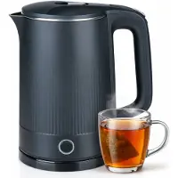 Alpina Elektrische Waterkoker 1.5L 1850-2200W - Theekoker voor 6 Koppen Warm Water - Binnen 3-4 Minuten Kokend Water - met Automatische Uitschakeling - Zwart