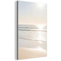 MuchoWow Aluminium schilderij 100x150 cm - Wanddecoratie metaal - Zee - Zon - Zand - Metalen muurdecoratie woonkamer - Decoratie industrieel - Foto op dibond - Industriële accessoires slaapkamer