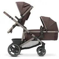 Deryan Evy V2 Kinderwagen - Duo Kinderwagen - Uitbreidbaar - Inclusief reiswieg - Chocolade