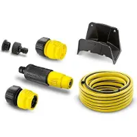 OEM 15 meter basis tuinslang, 1/2 inch, met wandhouder en spuitmondstuk