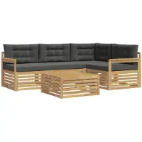 vidaXL Buiten bank set 6 st Wit en antracietkleurig Polyester