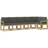 vidaXL Buiten bank set 6 st Wit en antracietkleurig Polyester