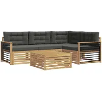 vidaXL Buiten bank set 6 st Wit en antracietkleurig Polyester