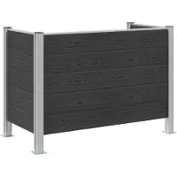 vidaXL Afvalbak Schutting Grijs 161 x 85 x 115 cm Aluminium en WPC