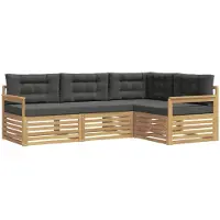 vidaXL Buiten bank set 5 st Wit en antracietkleurig Polyester