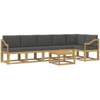 vidaXL Buiten bank set 7 st Wit en antracietkleurig Polyester