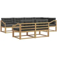 vidaXL Buiten bank set 6 st Wit en antracietkleurig Polyester