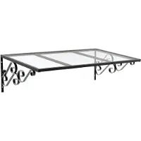 Vente-unique Charmante luifel AMBAN van aluminium - 120 x 80 cm L 120 cm x H 42.5 cm x D 80 cm