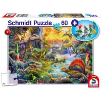 Schmidt - Legpuzzel - Dinosaurussen - 60 stukjes + dinosaurus figuren - Kinderen - vanaf 5 jaar