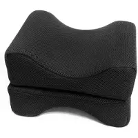 Coil kniekussen, orthopedisch beenkussen voor zijslapers | Beenscheider | Ergonomisch | met ademende hoes | Zwart | 20 x 25 x 16 cm