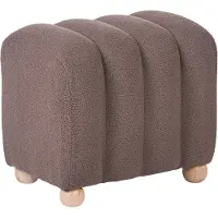 Beliani IDYLLWILD - Poef - Bruin - Bouclé