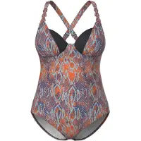 Ulla Popken Badpak lila / oranje