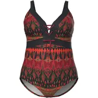 Ulla Popken Badpak rood / donkerrood