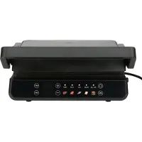 LUND 67440 Elektrische Contactgrill - 2000W - Met 5 Automatische Programmas & LED Display - 180 Graden Uitklapbaar tot Tafelgrill - PFOA-Vrije Antiaanbaklaag - Uitneembare Platen