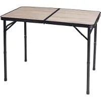 Redcliffs Campingtafel - aluminium - lichtgewicht - hout/zwart - 90 x 60 x 70 cm - verstelbaar/opvouwbaar
