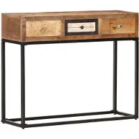 Syfax Wandtafel 90x30x75 cm massief gerecycled hout goudkleurig