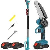 OEM Elektrische kettingzaag, 600W vermogen, 21V accu, telescopische steel, 2 batterijen