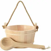 vidaXL Sauna Emmer 2 st Bruin Massief Den Hout en Hennep