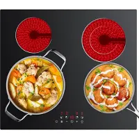 CDV CDVER64BB - Inbouw Elektrische keramische kookplaat 60 cm 4 zones Onmiddellijke verwarming 9 standen 6600 W