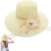 Unyqoos Elegante Dames Strohoed met Brede Krempe voor Zomer en Stranduitjes
