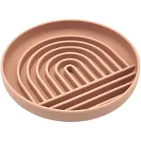 Unyqoos Anti-verslindbak (slow feeder) van siliconen met zuignap – antislip hondenvoerbak voor kleine tot middelgrote honden, khaki