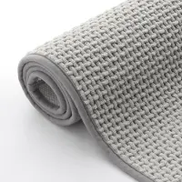 Unyqoos Lichtgrijze Chenille Badmat 50x80 cm met Antislip en Wasbare Eigenschappen