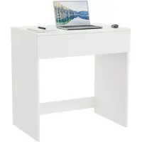 Unyqoos Stijlvolle en ruimtebesparende computertafel met lade voor thuis of kantoor