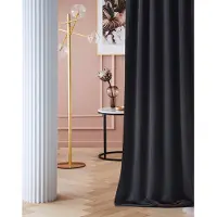 Unyqoos Zwart Verduisterend Gordijn met Ringen voor Slaapkamer of Woonkamer 140x240 cm