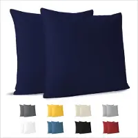 Unyqoos Donkerblauwe kussensloop set van 2 in 100% jersey katoen voor 40x40 cm kussens