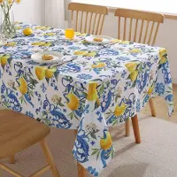 Unyqoos Wasbare rechthoekige tafelkleed met citroenmotief voor zomerse tafeldecoratie