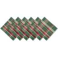 Unyqoos Set van 6 elegante katoenen servetten in donkergroen geruit design voor feestelijke tafeldecoratie