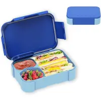 Unyqoos Kindvriendelijke Broodtrommel met Vakken, 900 ml, Lekvrije Lunchbox, Magnetron- en Vaatwasserbestendig