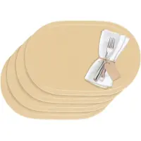 Unyqoos Elegante en Onderhoudsvriendelijke Vinyl Placemats Set van 4 in Tijdloos Beige Ontwerp