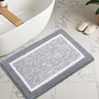 Unyqoos Zachte antislip badmat voor badkamer en toilet in lichtgrijs 60x90 cm