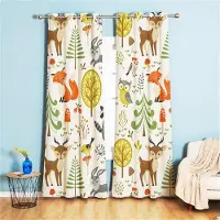 Unyqoos Charmante Verduisteringsgordijnen met Dierenpatroon voor Kinderkamers en Speelruimtes, 160 x 132 cm