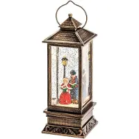 Unyqoos Decoratieve LED-lantaarn met sneeuw en warm wit licht voor sfeervol interieur