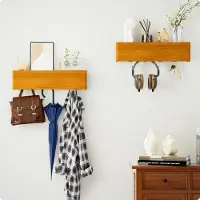Unyqoos Ruimtebesparende wandgarderobe met plank en verborgen haken voor elke kamer