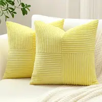 Unyqoos Zachte Corduroy Kussenslopen Set met Uniek Gestreept Patroon voor Diverse Interieurs